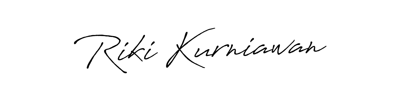 Create a beautiful signature design for name Riki Kurniawan. With this signature (Antro_Vectra_Bolder) fonts, you can make a handwritten signature for free. Riki Kurniawan signature style 7 images and pictures png