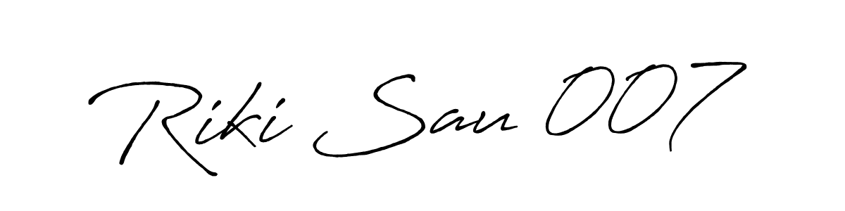Make a beautiful signature design for name Riki Sau 007. With this signature (Antro_Vectra_Bolder) style, you can create a handwritten signature for free. Riki Sau 007 signature style 7 images and pictures png