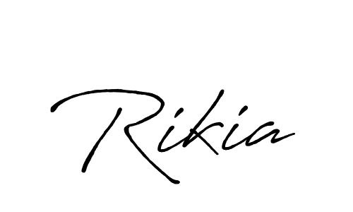 Create a beautiful signature design for name Rikia. With this signature (Antro_Vectra_Bolder) fonts, you can make a handwritten signature for free. Rikia signature style 7 images and pictures png