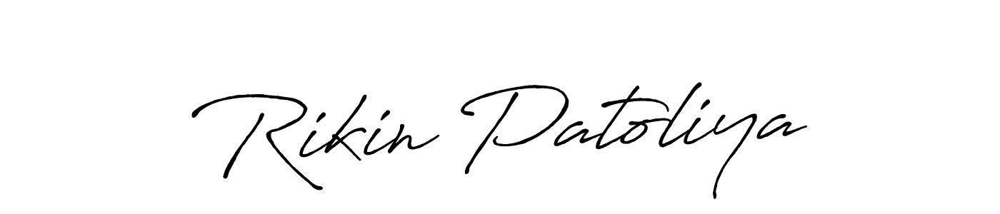 How to make Rikin Patoliya signature? Antro_Vectra_Bolder is a professional autograph style. Create handwritten signature for Rikin Patoliya name. Rikin Patoliya signature style 7 images and pictures png