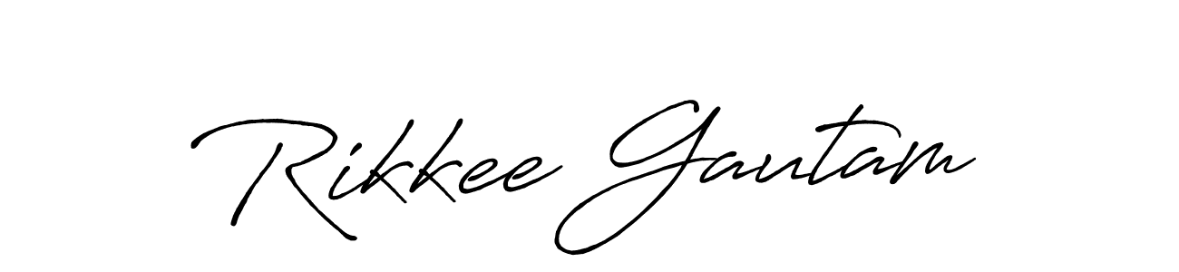 You should practise on your own different ways (Antro_Vectra_Bolder) to write your name (Rikkee Gautam) in signature. don't let someone else do it for you. Rikkee Gautam signature style 7 images and pictures png