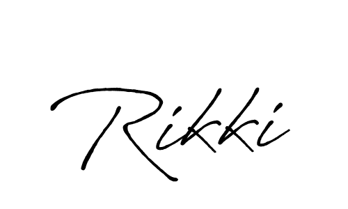 Make a beautiful signature design for name Rikki. With this signature (Antro_Vectra_Bolder) style, you can create a handwritten signature for free. Rikki signature style 7 images and pictures png