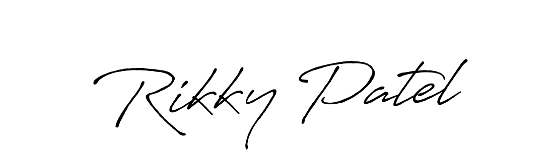 Design your own signature with our free online signature maker. With this signature software, you can create a handwritten (Antro_Vectra_Bolder) signature for name Rikky Patel. Rikky Patel signature style 7 images and pictures png