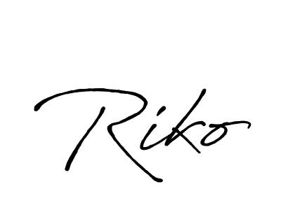 How to make Riko signature? Antro_Vectra_Bolder is a professional autograph style. Create handwritten signature for Riko name. Riko signature style 7 images and pictures png