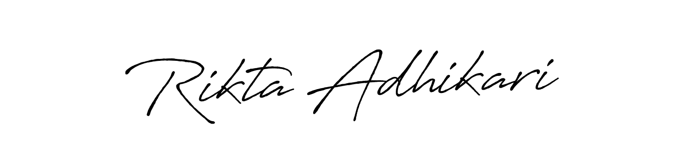 How to make Rikta Adhikari signature? Antro_Vectra_Bolder is a professional autograph style. Create handwritten signature for Rikta Adhikari name. Rikta Adhikari signature style 7 images and pictures png