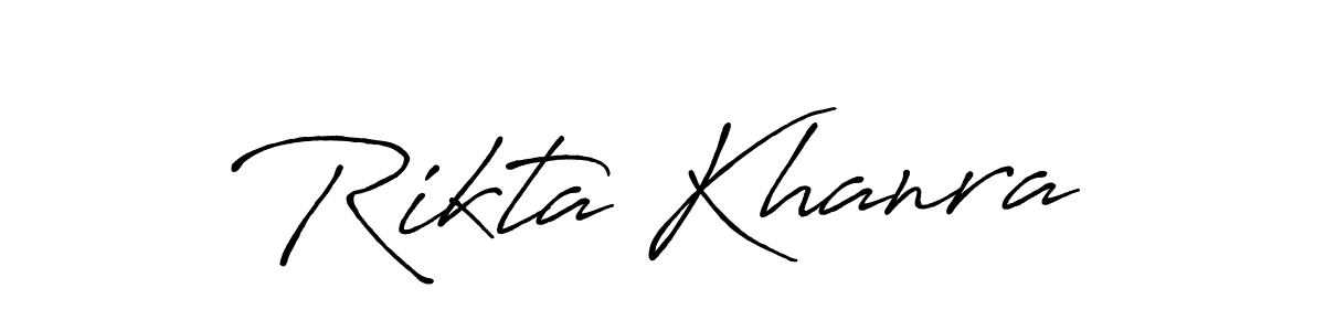 Make a beautiful signature design for name Rikta Khanra. With this signature (Antro_Vectra_Bolder) style, you can create a handwritten signature for free. Rikta Khanra signature style 7 images and pictures png