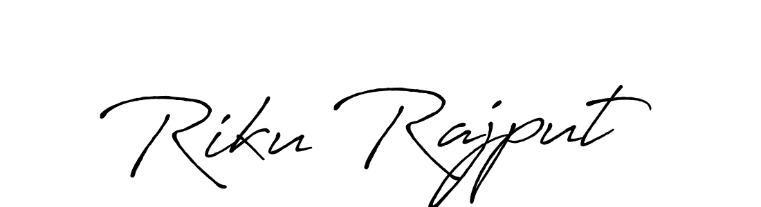 How to make Riku Rajput name signature. Use Antro_Vectra_Bolder style for creating short signs online. This is the latest handwritten sign. Riku Rajput signature style 7 images and pictures png