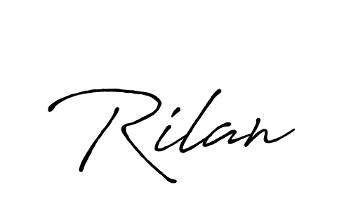Make a beautiful signature design for name Rilan. With this signature (Antro_Vectra_Bolder) style, you can create a handwritten signature for free. Rilan signature style 7 images and pictures png