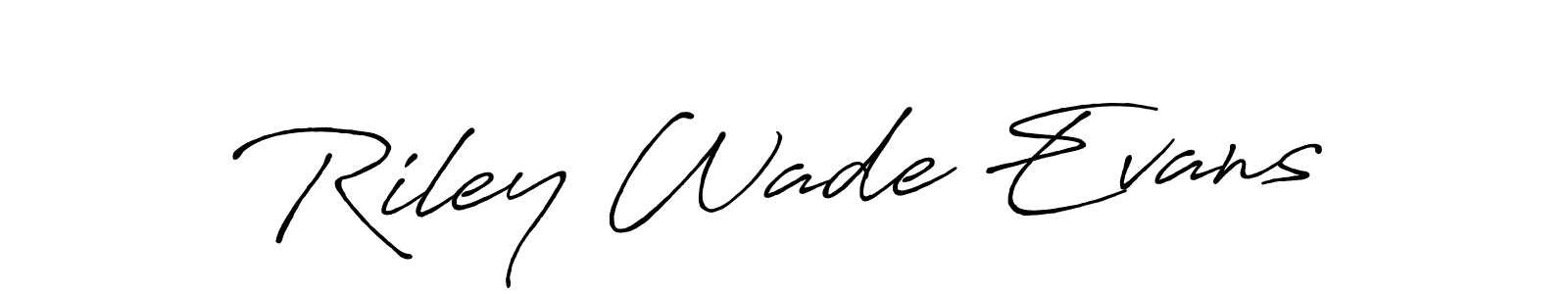 Make a beautiful signature design for name Riley Wade Evans. With this signature (Antro_Vectra_Bolder) style, you can create a handwritten signature for free. Riley Wade Evans signature style 7 images and pictures png