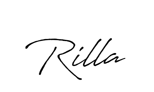 Make a beautiful signature design for name Rilla. With this signature (Antro_Vectra_Bolder) style, you can create a handwritten signature for free. Rilla signature style 7 images and pictures png