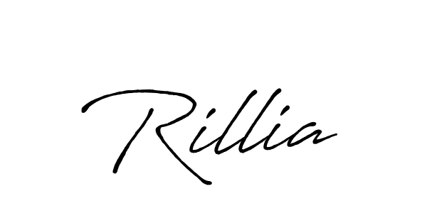 How to make Rillia name signature. Use Antro_Vectra_Bolder style for creating short signs online. This is the latest handwritten sign. Rillia signature style 7 images and pictures png