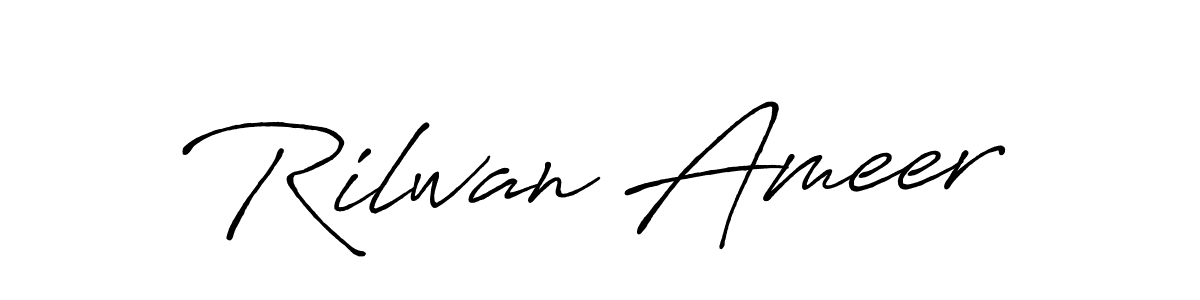 Make a beautiful signature design for name Rilwan Ameer. With this signature (Antro_Vectra_Bolder) style, you can create a handwritten signature for free. Rilwan Ameer signature style 7 images and pictures png