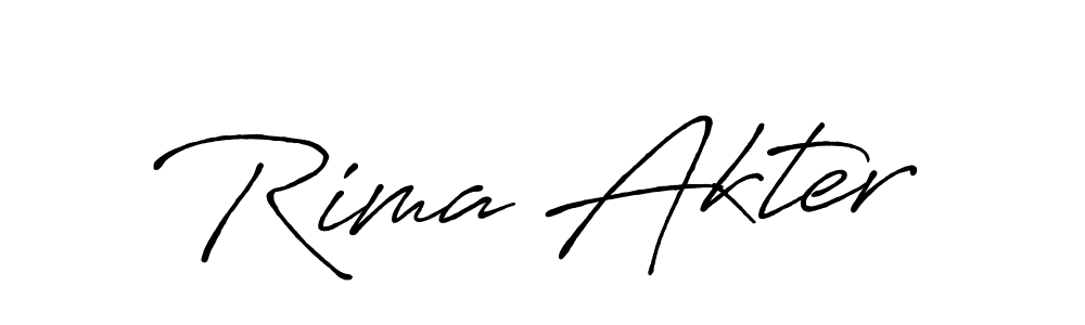 How to make Rima Akter name signature. Use Antro_Vectra_Bolder style for creating short signs online. This is the latest handwritten sign. Rima Akter signature style 7 images and pictures png