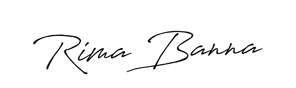 How to make Rima Banna name signature. Use Antro_Vectra_Bolder style for creating short signs online. This is the latest handwritten sign. Rima Banna signature style 7 images and pictures png