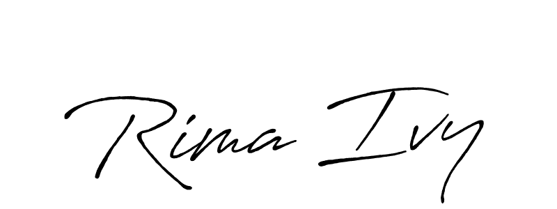 How to make Rima Ivy name signature. Use Antro_Vectra_Bolder style for creating short signs online. This is the latest handwritten sign. Rima Ivy signature style 7 images and pictures png