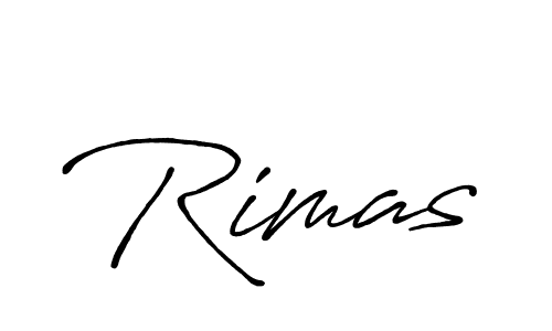 Create a beautiful signature design for name Rimas. With this signature (Antro_Vectra_Bolder) fonts, you can make a handwritten signature for free. Rimas signature style 7 images and pictures png