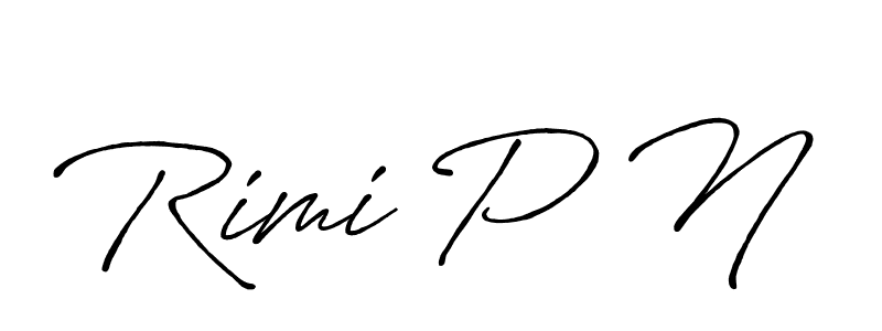 Design your own signature with our free online signature maker. With this signature software, you can create a handwritten (Antro_Vectra_Bolder) signature for name Rimi P N. Rimi P N signature style 7 images and pictures png