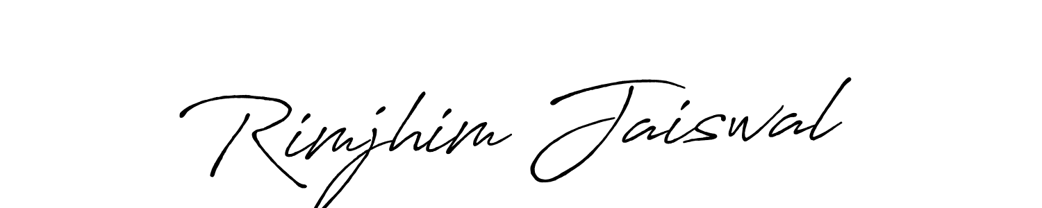 The best way (Antro_Vectra_Bolder) to make a short signature is to pick only two or three words in your name. The name Rimjhim Jaiswal include a total of six letters. For converting this name. Rimjhim Jaiswal signature style 7 images and pictures png