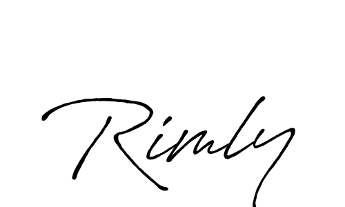 Make a beautiful signature design for name Rimly. With this signature (Antro_Vectra_Bolder) style, you can create a handwritten signature for free. Rimly signature style 7 images and pictures png