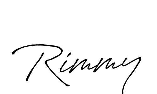 How to make Rimmy signature? Antro_Vectra_Bolder is a professional autograph style. Create handwritten signature for Rimmy name. Rimmy signature style 7 images and pictures png