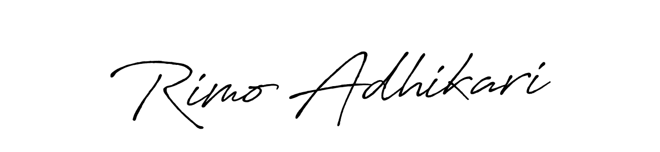 Create a beautiful signature design for name Rimo Adhikari. With this signature (Antro_Vectra_Bolder) fonts, you can make a handwritten signature for free. Rimo Adhikari signature style 7 images and pictures png