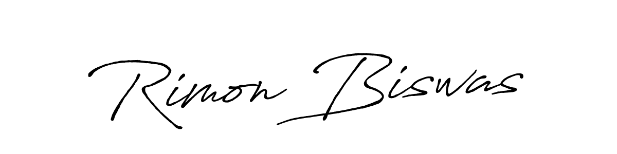 Use a signature maker to create a handwritten signature online. With this signature software, you can design (Antro_Vectra_Bolder) your own signature for name Rimon Biswas. Rimon Biswas signature style 7 images and pictures png