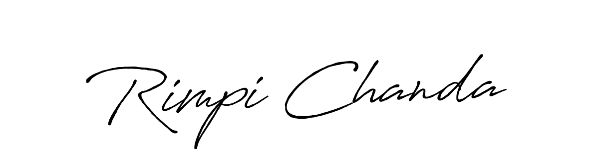 How to make Rimpi Chanda name signature. Use Antro_Vectra_Bolder style for creating short signs online. This is the latest handwritten sign. Rimpi Chanda signature style 7 images and pictures png