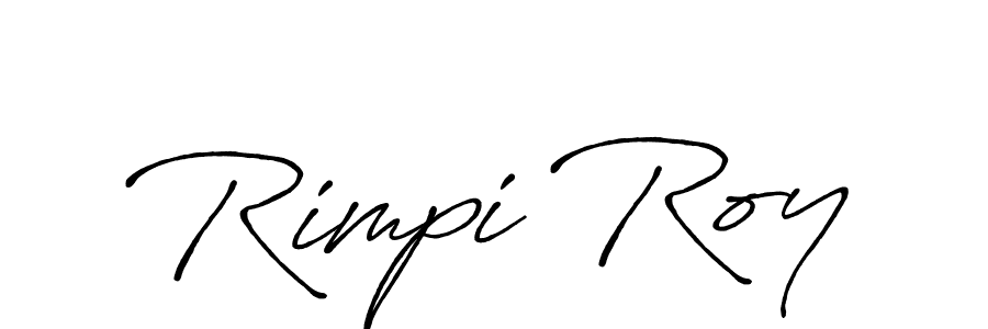 Create a beautiful signature design for name Rimpi Roy. With this signature (Antro_Vectra_Bolder) fonts, you can make a handwritten signature for free. Rimpi Roy signature style 7 images and pictures png