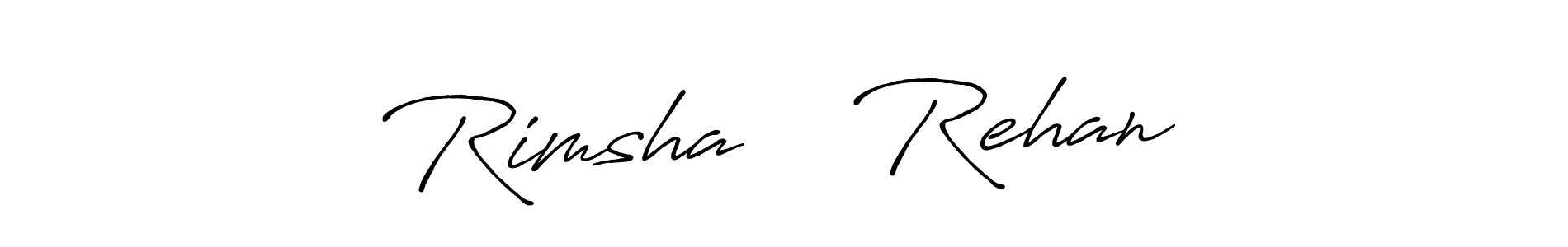 Similarly Antro_Vectra_Bolder is the best handwritten signature design. Signature creator online .You can use it as an online autograph creator for name Rimsha ❤️ Rehan. Rimsha ❤️ Rehan signature style 7 images and pictures png