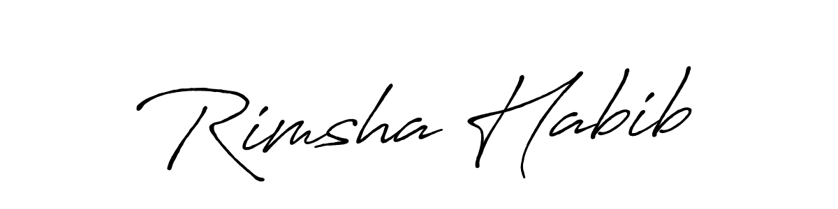 if you are searching for the best signature style for your name Rimsha Habib. so please give up your signature search. here we have designed multiple signature styles  using Antro_Vectra_Bolder. Rimsha Habib signature style 7 images and pictures png