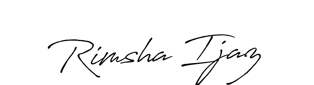 It looks lik you need a new signature style for name Rimsha Ijaz. Design unique handwritten (Antro_Vectra_Bolder) signature with our free signature maker in just a few clicks. Rimsha Ijaz signature style 7 images and pictures png