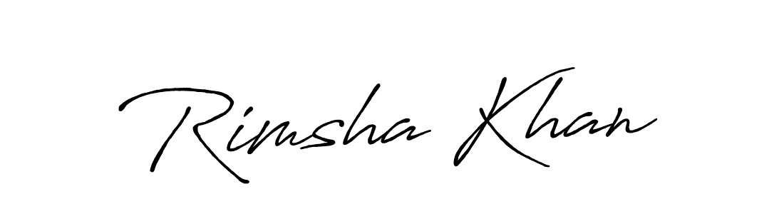 Create a beautiful signature design for name Rimsha Khan. With this signature (Antro_Vectra_Bolder) fonts, you can make a handwritten signature for free. Rimsha Khan signature style 7 images and pictures png