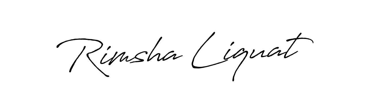 Design your own signature with our free online signature maker. With this signature software, you can create a handwritten (Antro_Vectra_Bolder) signature for name Rimsha Liquat. Rimsha Liquat signature style 7 images and pictures png