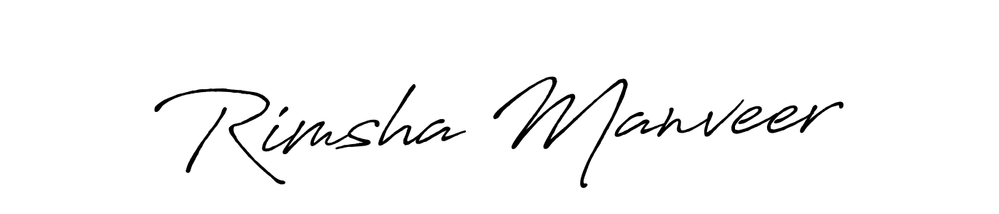 Make a short Rimsha Manveer signature style. Manage your documents anywhere anytime using Antro_Vectra_Bolder. Create and add eSignatures, submit forms, share and send files easily. Rimsha Manveer signature style 7 images and pictures png