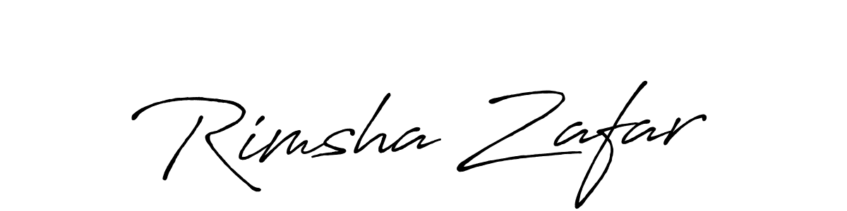 Make a beautiful signature design for name Rimsha Zafar. With this signature (Antro_Vectra_Bolder) style, you can create a handwritten signature for free. Rimsha Zafar signature style 7 images and pictures png