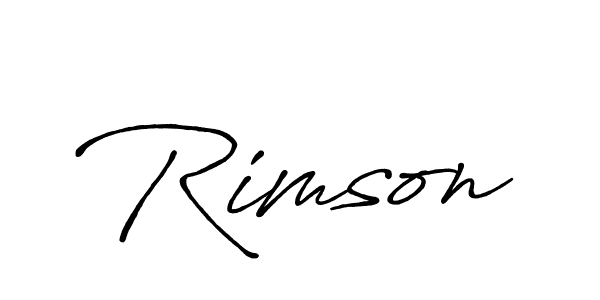 How to make Rimson name signature. Use Antro_Vectra_Bolder style for creating short signs online. This is the latest handwritten sign. Rimson signature style 7 images and pictures png
