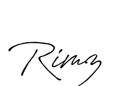 if you are searching for the best signature style for your name Rimz. so please give up your signature search. here we have designed multiple signature styles  using Antro_Vectra_Bolder. Rimz signature style 7 images and pictures png