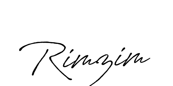 Make a beautiful signature design for name Rimzim. With this signature (Antro_Vectra_Bolder) style, you can create a handwritten signature for free. Rimzim signature style 7 images and pictures png