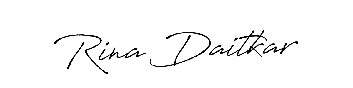 How to make Rina Daitkar name signature. Use Antro_Vectra_Bolder style for creating short signs online. This is the latest handwritten sign. Rina Daitkar signature style 7 images and pictures png