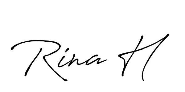 Use a signature maker to create a handwritten signature online. With this signature software, you can design (Antro_Vectra_Bolder) your own signature for name Rina H. Rina H signature style 7 images and pictures png