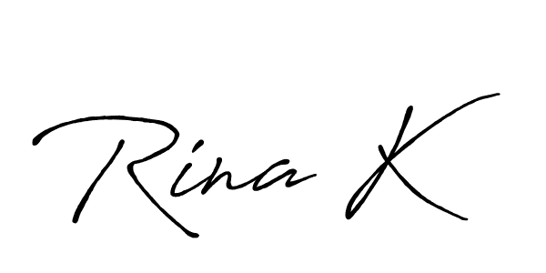 if you are searching for the best signature style for your name Rina K. so please give up your signature search. here we have designed multiple signature styles  using Antro_Vectra_Bolder. Rina K signature style 7 images and pictures png