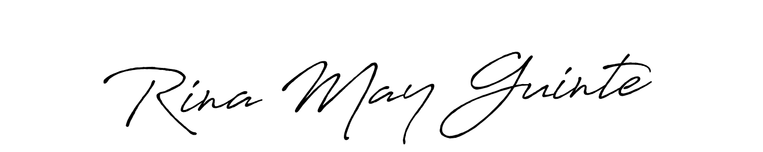 Make a short Rina May Guinte signature style. Manage your documents anywhere anytime using Antro_Vectra_Bolder. Create and add eSignatures, submit forms, share and send files easily. Rina May Guinte signature style 7 images and pictures png