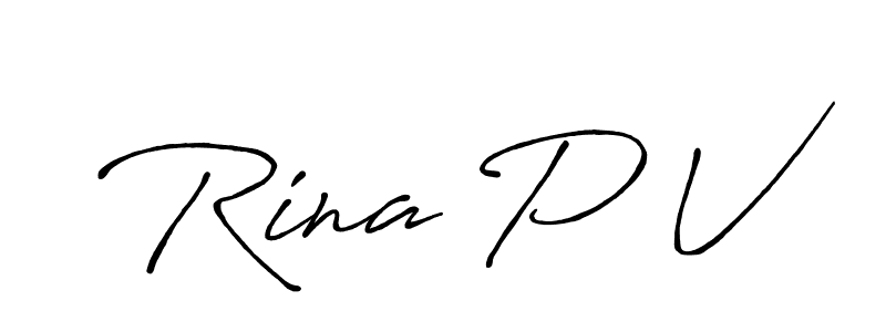 How to make Rina P V signature? Antro_Vectra_Bolder is a professional autograph style. Create handwritten signature for Rina P V name. Rina P V signature style 7 images and pictures png