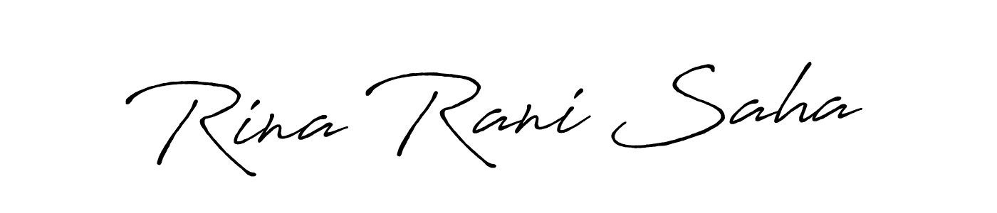 Use a signature maker to create a handwritten signature online. With this signature software, you can design (Antro_Vectra_Bolder) your own signature for name Rina Rani Saha. Rina Rani Saha signature style 7 images and pictures png