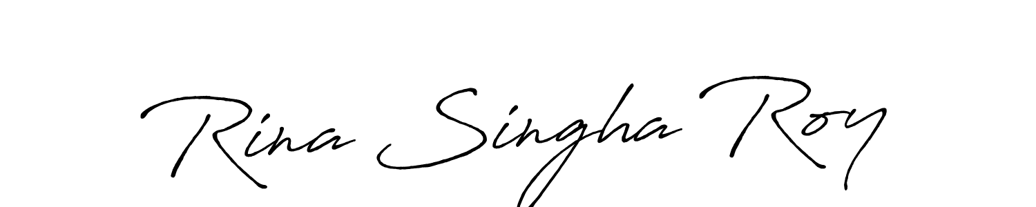 You should practise on your own different ways (Antro_Vectra_Bolder) to write your name (Rina Singha Roy) in signature. don't let someone else do it for you. Rina Singha Roy signature style 7 images and pictures png