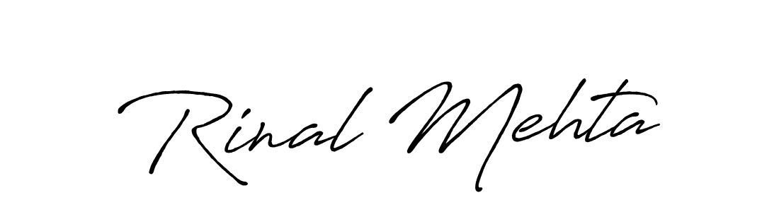 Also we have Rinal Mehta name is the best signature style. Create professional handwritten signature collection using Antro_Vectra_Bolder autograph style. Rinal Mehta signature style 7 images and pictures png