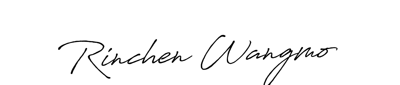 Make a beautiful signature design for name Rinchen Wangmo. With this signature (Antro_Vectra_Bolder) style, you can create a handwritten signature for free. Rinchen Wangmo signature style 7 images and pictures png