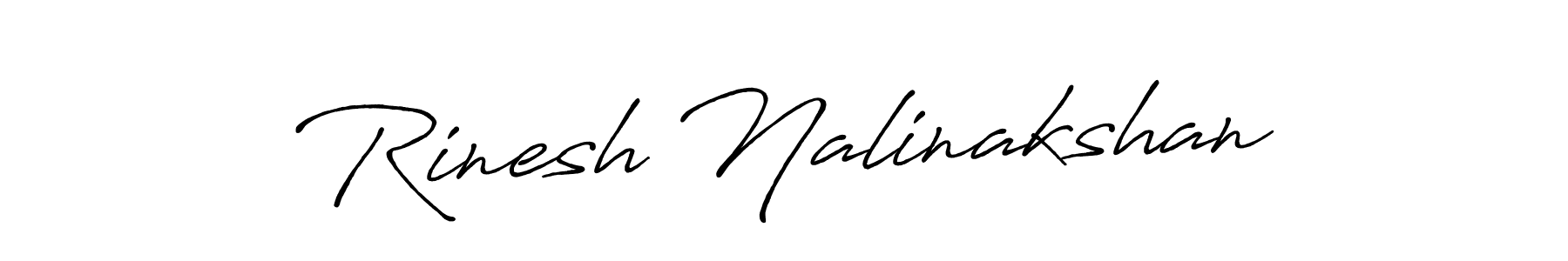 Antro_Vectra_Bolder is a professional signature style that is perfect for those who want to add a touch of class to their signature. It is also a great choice for those who want to make their signature more unique. Get Rinesh Nalinakshan name to fancy signature for free. Rinesh Nalinakshan signature style 7 images and pictures png