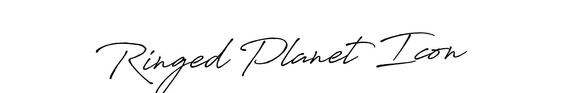 Make a beautiful signature design for name Ringed Planet Icon. With this signature (Antro_Vectra_Bolder) style, you can create a handwritten signature for free. Ringed Planet Icon signature style 7 images and pictures png