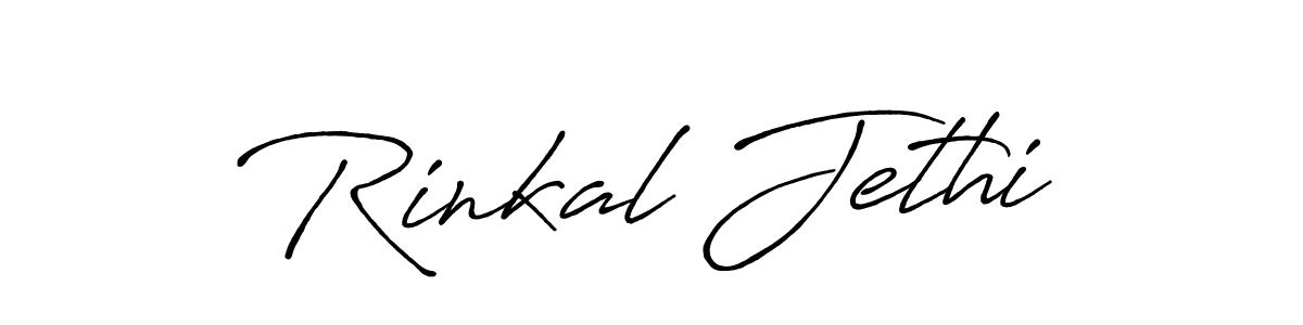 Use a signature maker to create a handwritten signature online. With this signature software, you can design (Antro_Vectra_Bolder) your own signature for name Rinkal Jethi. Rinkal Jethi signature style 7 images and pictures png